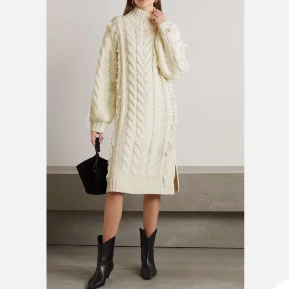 FARM Rio Fringed Cable-Knit Midi Dress - Picture 2 of 8